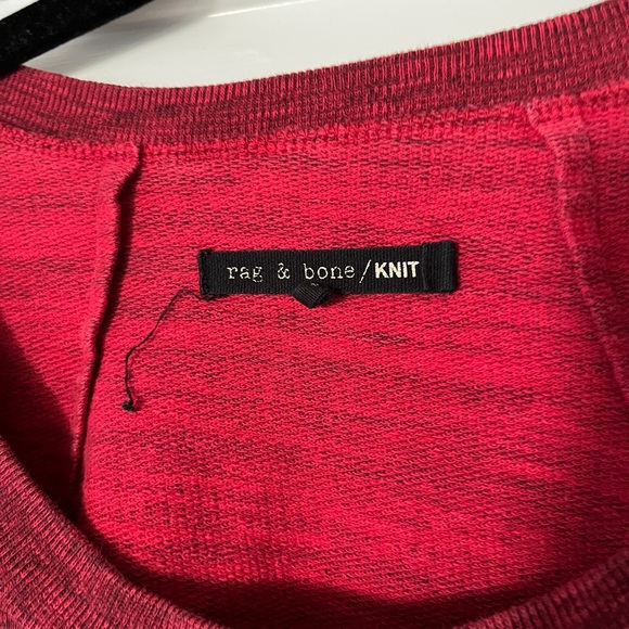 Rag & Bone Knit Sweater Sweatshirt size small Red Pullover - Picture 2 of 3